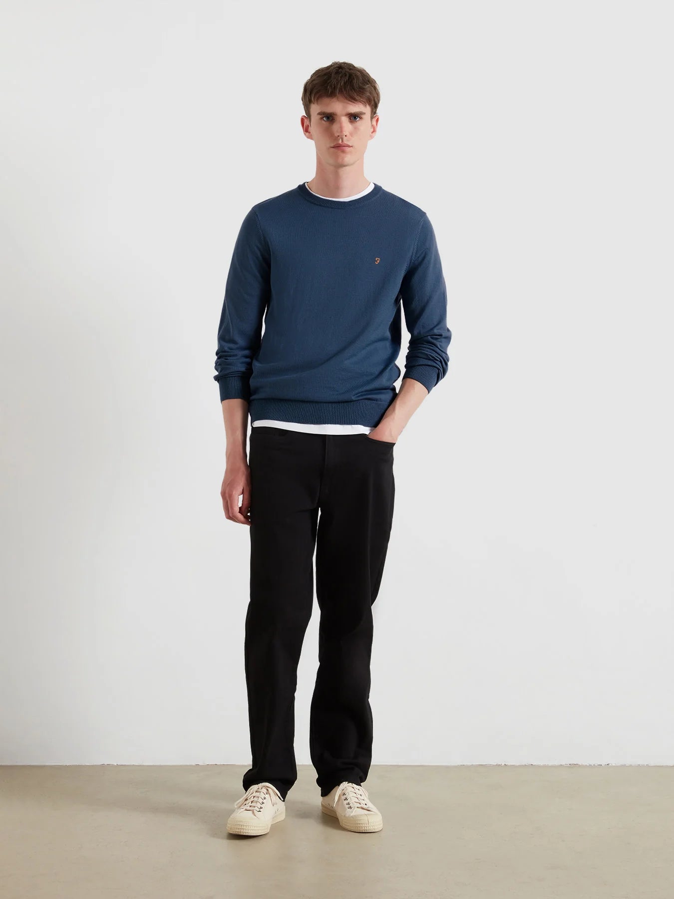 Farah Mullen Merino Wool Sweater - Blue River F4gf40814952