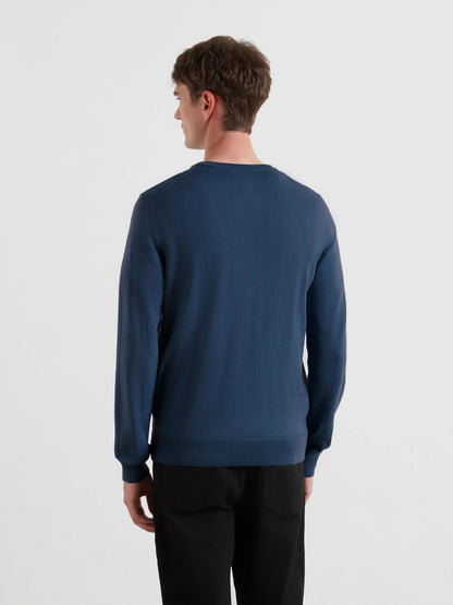 Farah Mullen Merino Wool Sweater - Blue River F4gf40814953