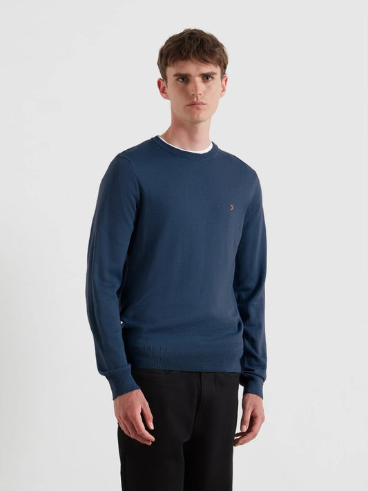 Farah Mullen Merino Wool Sweater - Blue River F4gf40814955