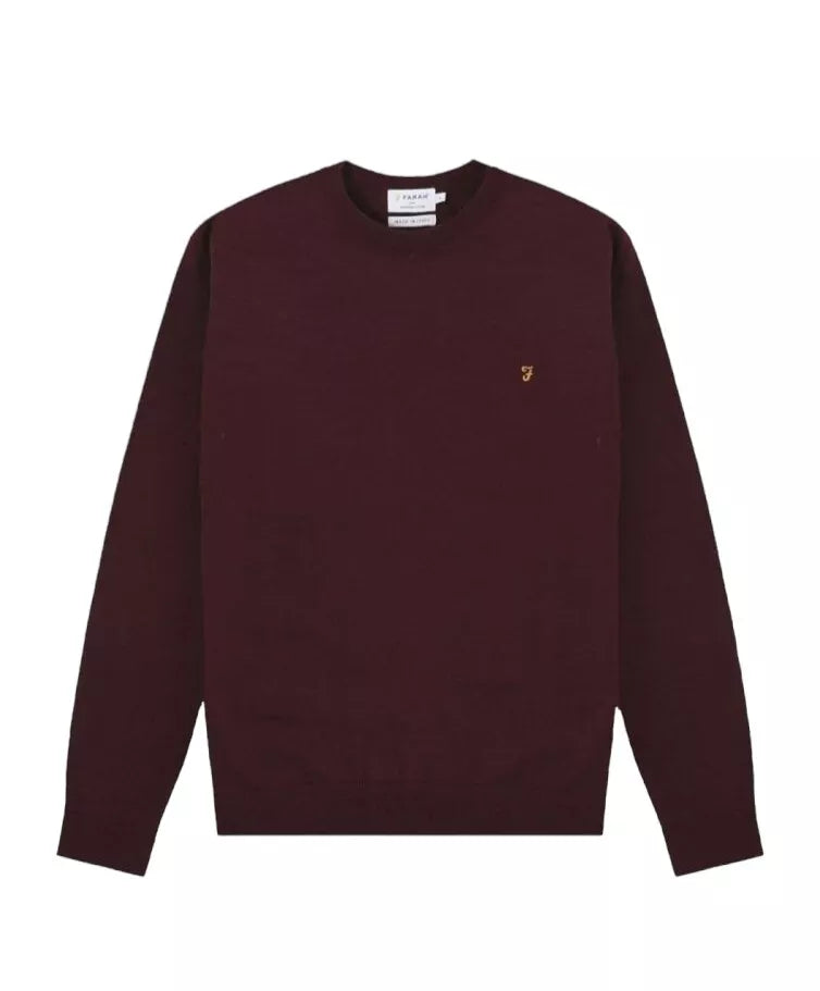 Farah Mullen Merino Wool Sweater - Bordeaux F4gf40815071