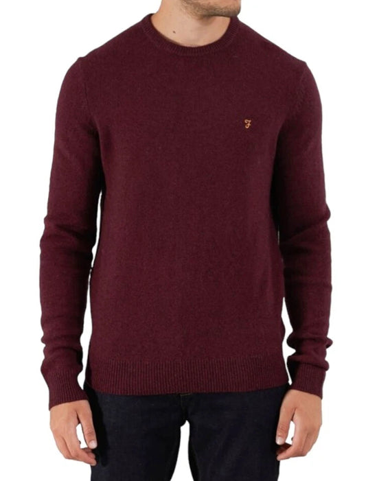 Farah Mullen Merino Wool Sweater - Bordeaux F4gf40815072