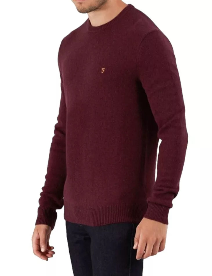 Farah Mullen Merino Wool Sweater - Bordeaux F4gf40815074