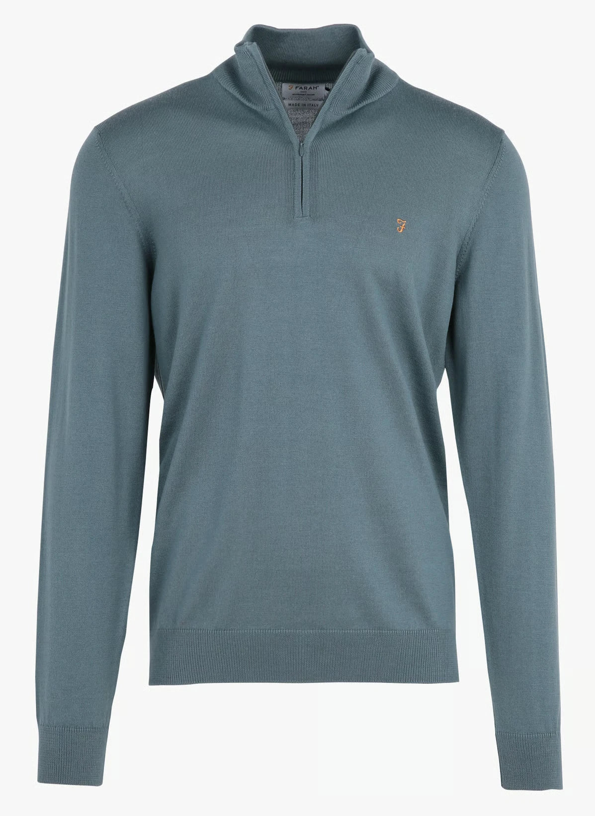 Farah Redchurch Merino Wool Quarter Zip Sweater - Chalk Blue F4gf90824131