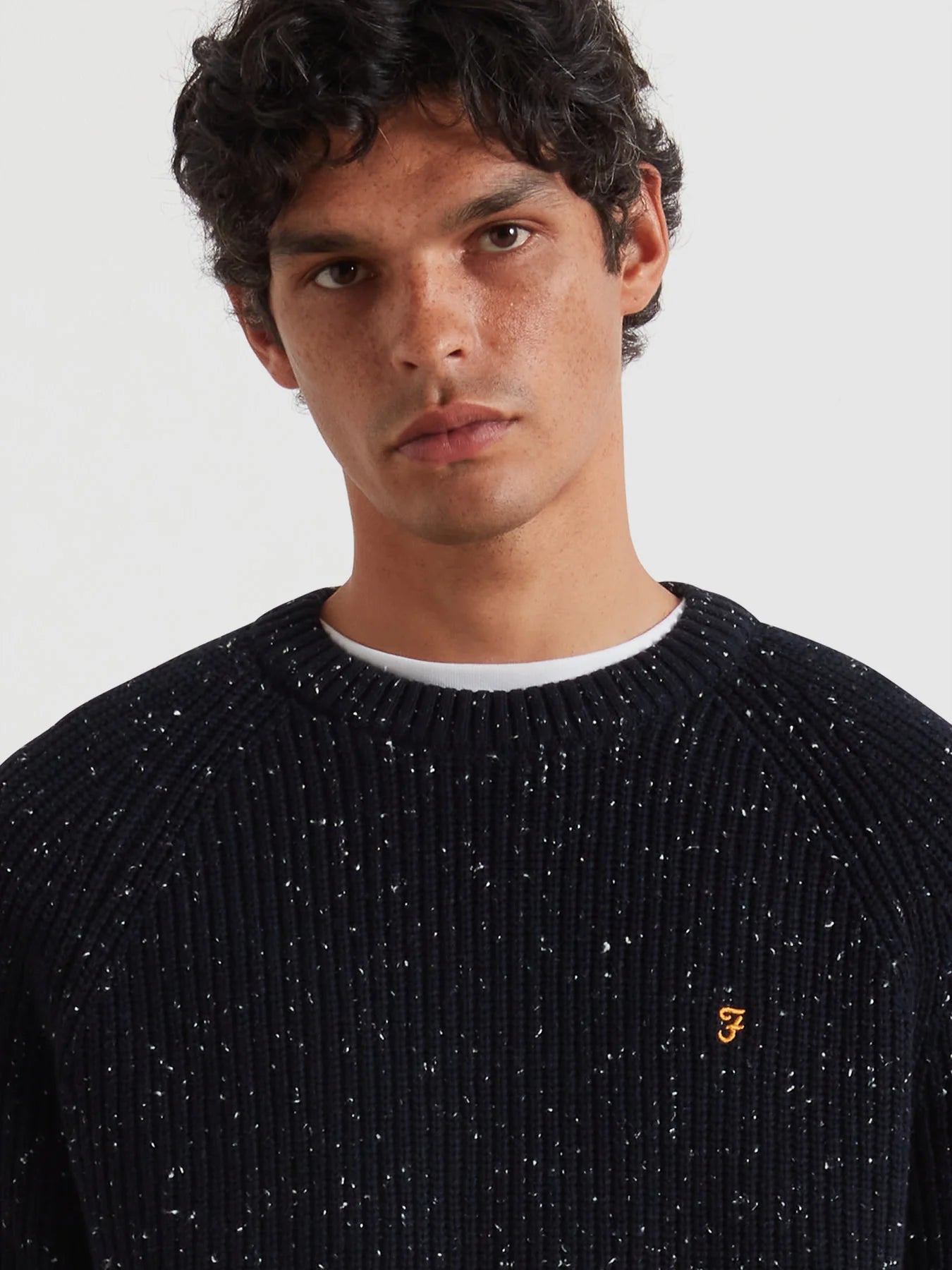 Farah Sage Nepped Sweater - True Navy F4gff0244124