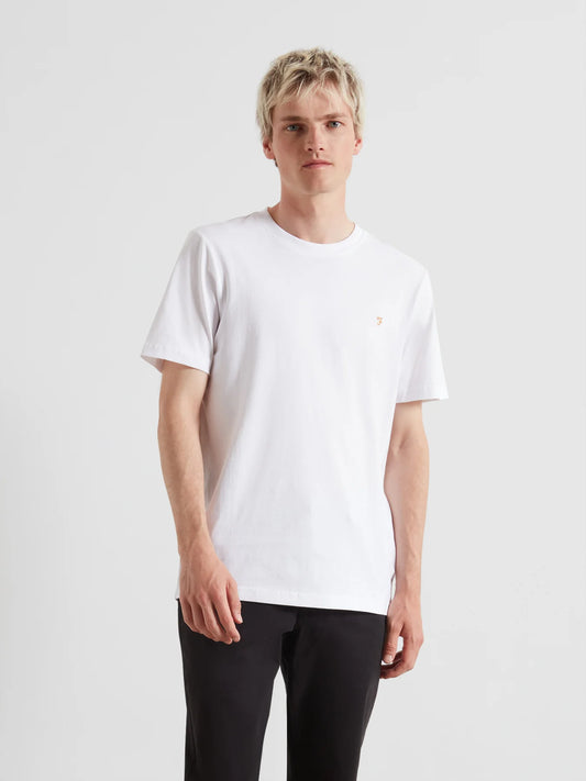 Farah Danny Regular Fit Organic Cotton T-Shirt - White F4kfd0401041