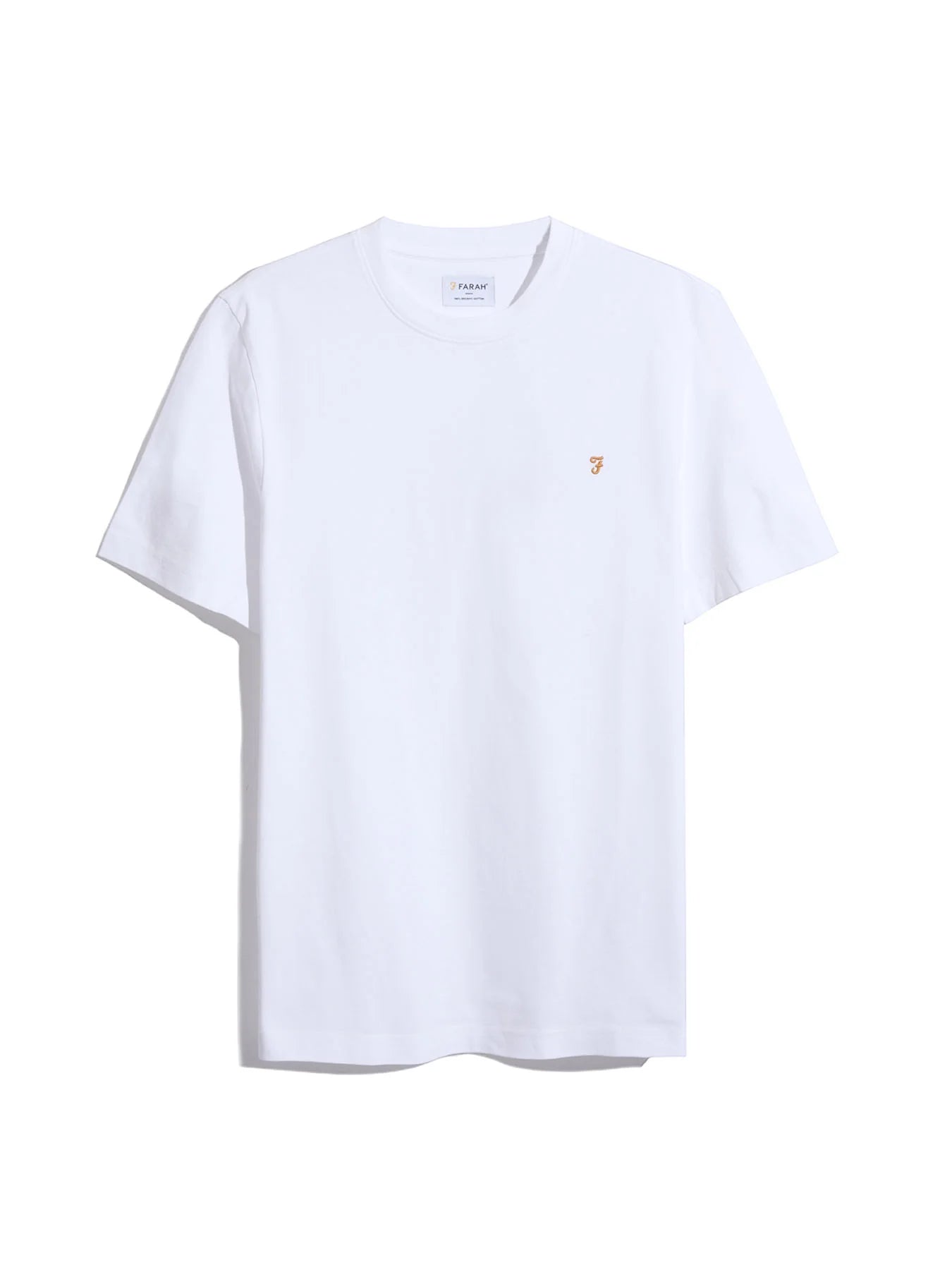 Farah Danny Regular Fit Organic Cotton T-Shirt - White F4kfd0401045