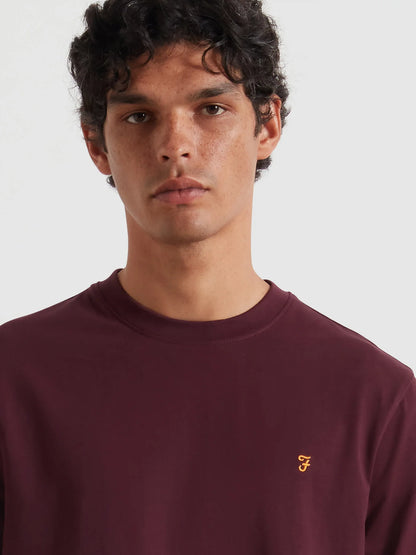 Farah Danny Regular Fit Organic Cotton T-Shirt - Bordeaux F4kfd0405074