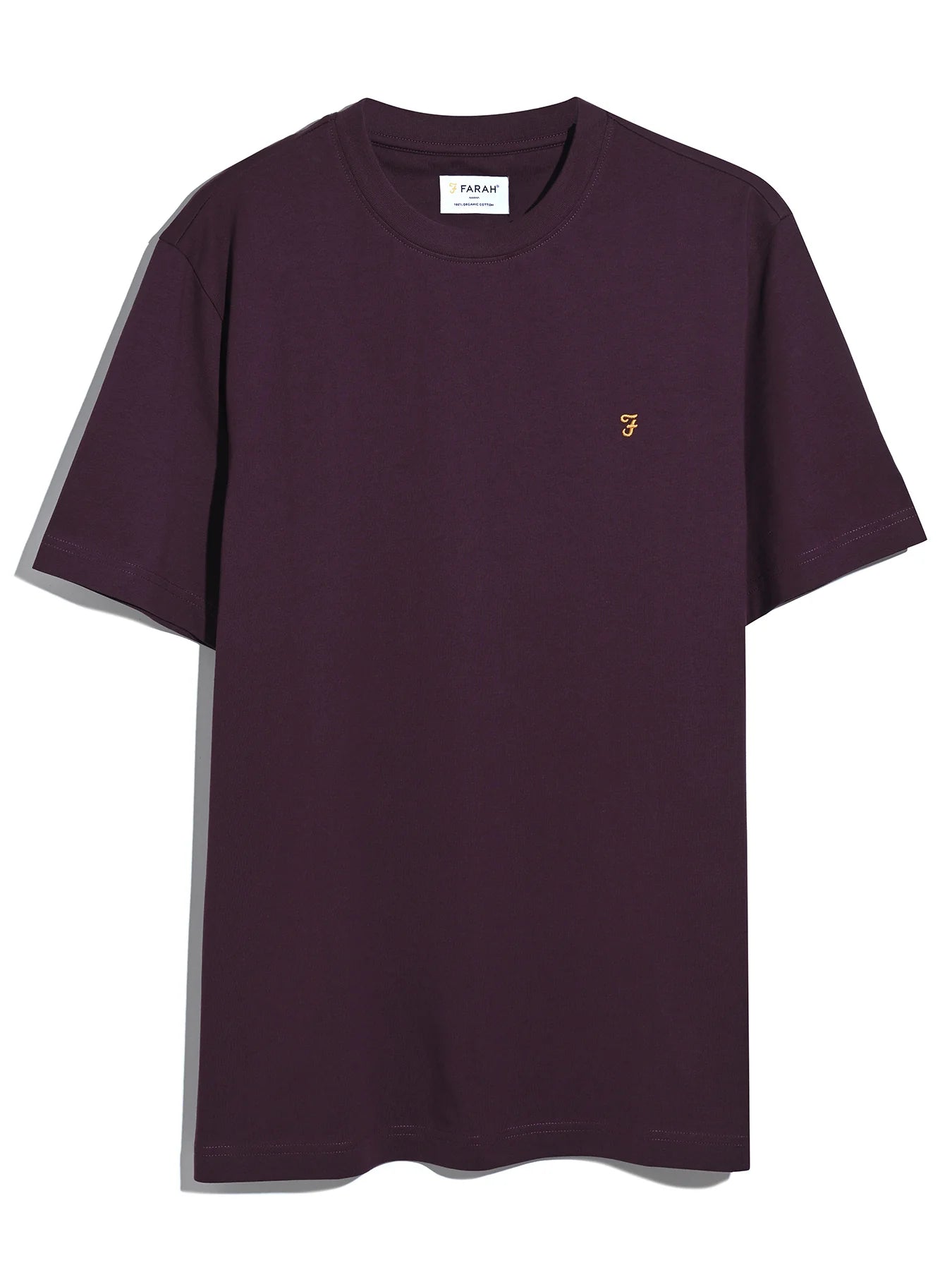 Farah Danny Regular Fit Organic Cotton T-Shirt - Bordeaux F4kfd0405075
