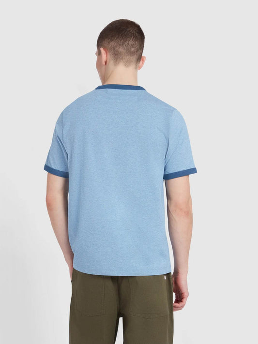 Farah Groves Regular Fit Ringer T-Shirt - Powder Blue Marl F4kfd041-391-3