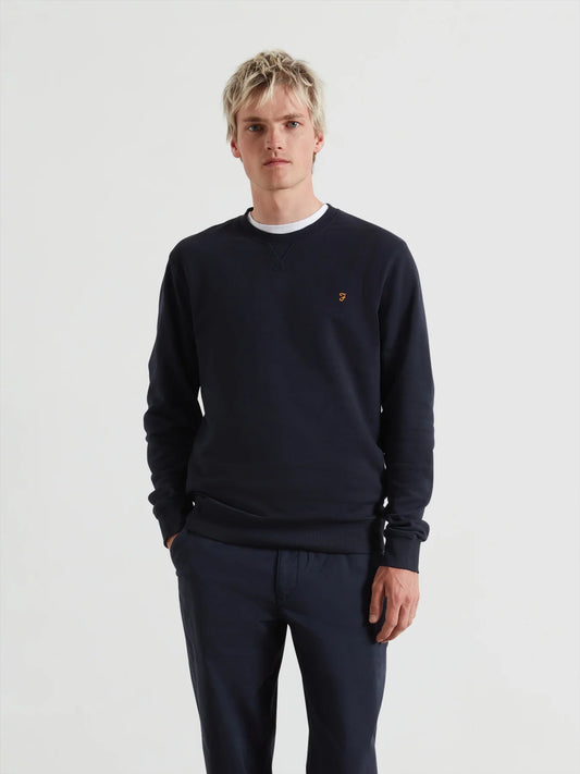 Farah Tim Organic Cotton Crew Neck Sweatshirt - True Navy F4kfd0764121