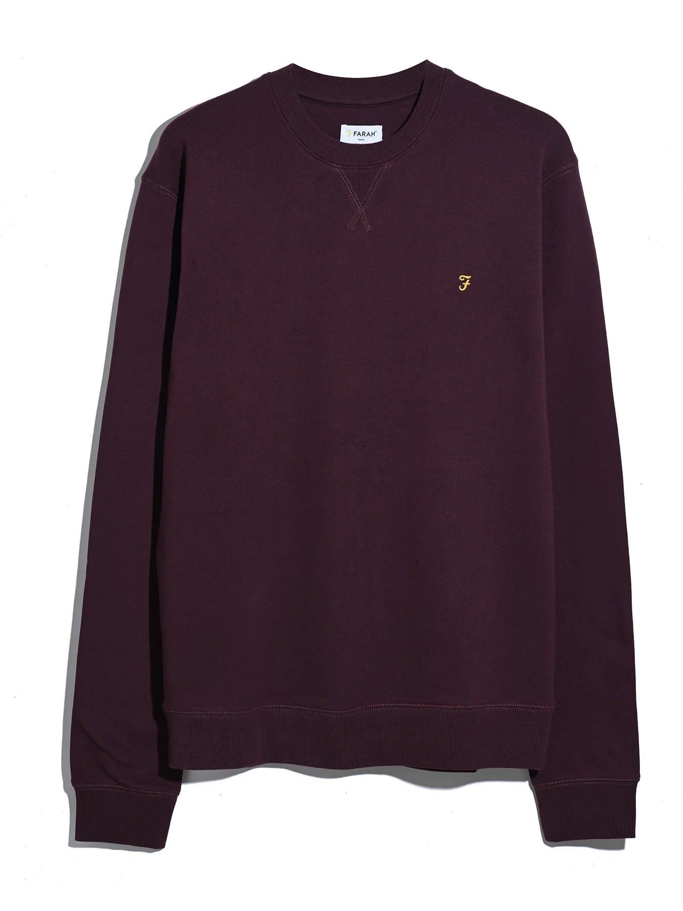 Farah Tim Organic Cotton Crew Neck Sweatshirt - Bordeaux F4kfd0765075