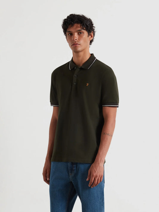 Farah Elton Tipped Polo Shirt - Evergreen F4kff0003571