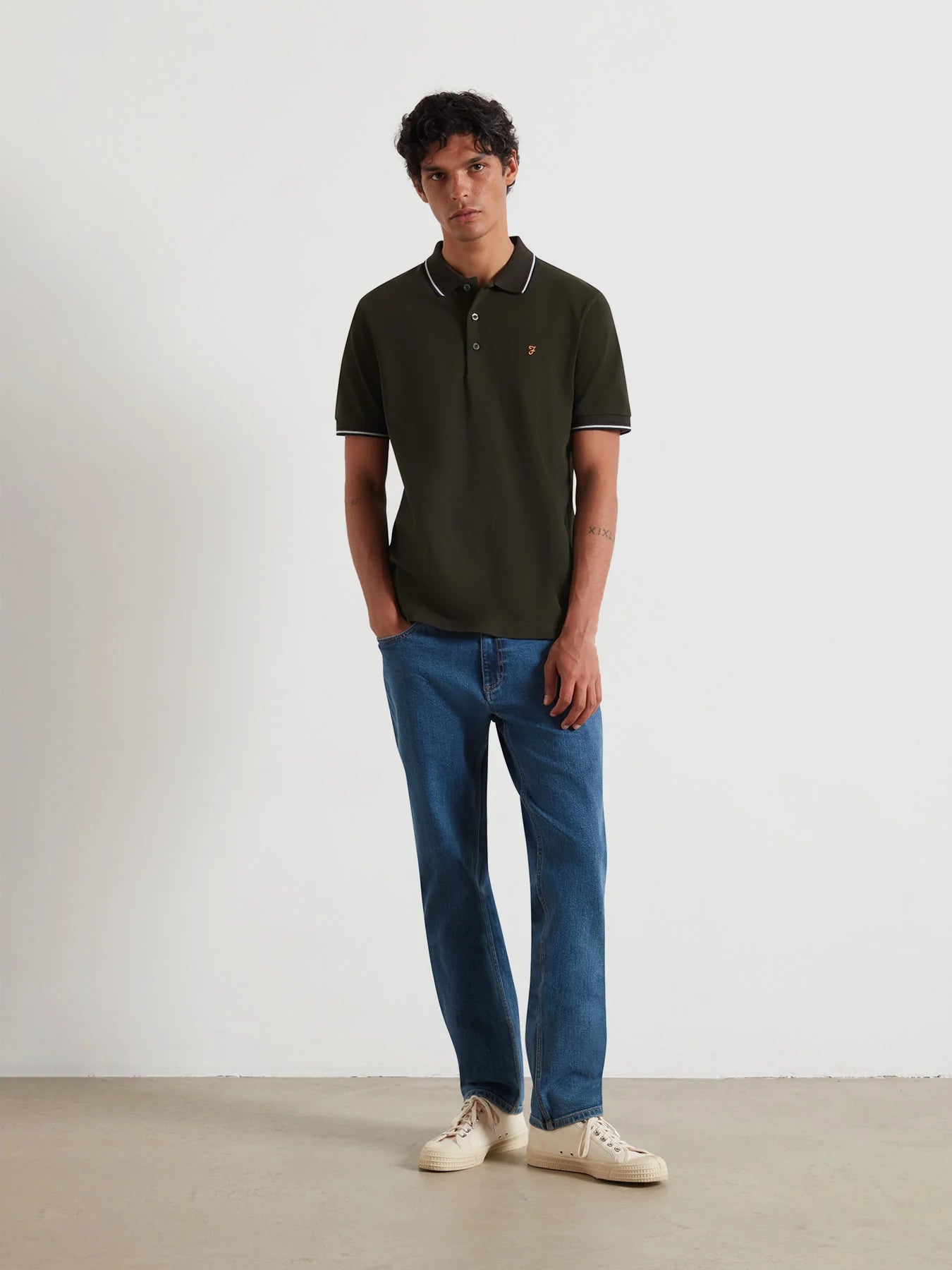Farah Elton Tipped Polo Shirt - Evergreen F4kff0003572