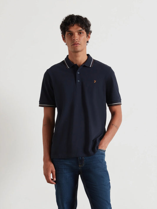 Farah Elton Tipped Polo Shirt - True Navy F4kff0004121