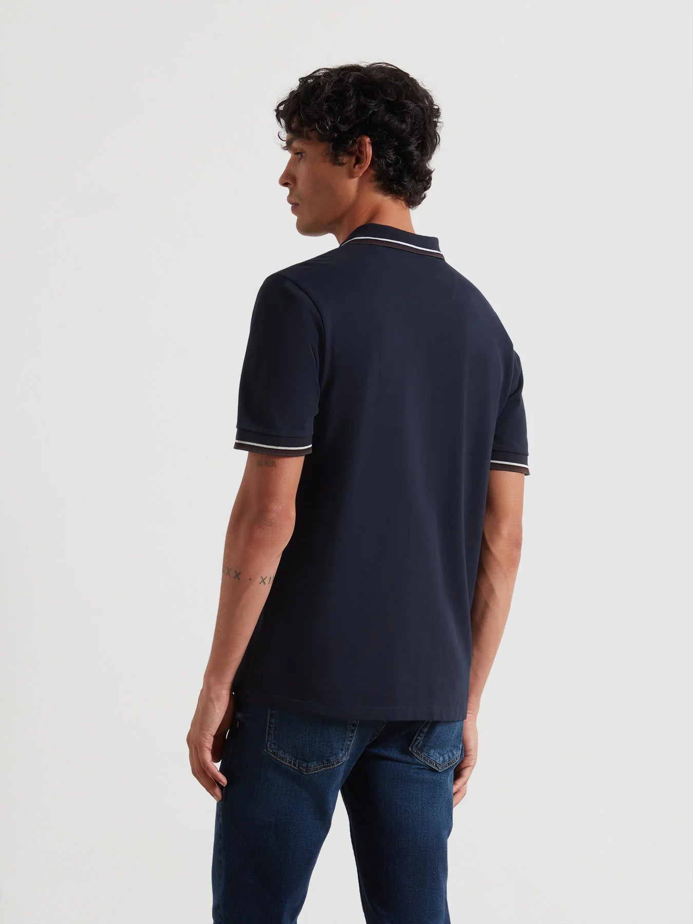 Farah Elton Tipped Polo Shirt - True Navy F4kff0004123