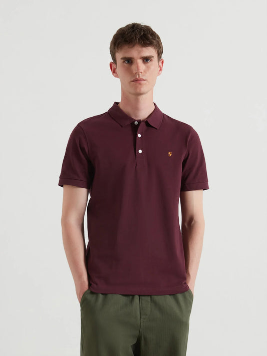 Farah Blanes Organic Cotton Polo Shirt - Bordeaux F4ksb0685071