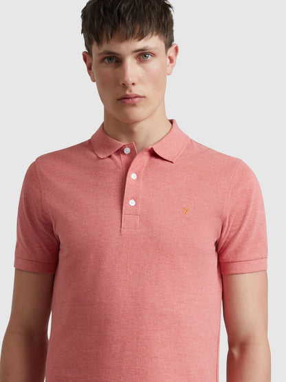 Farah Blanes Organic Cotton Polo Shirt - Carnation Pink Marl F4ksb0686784
