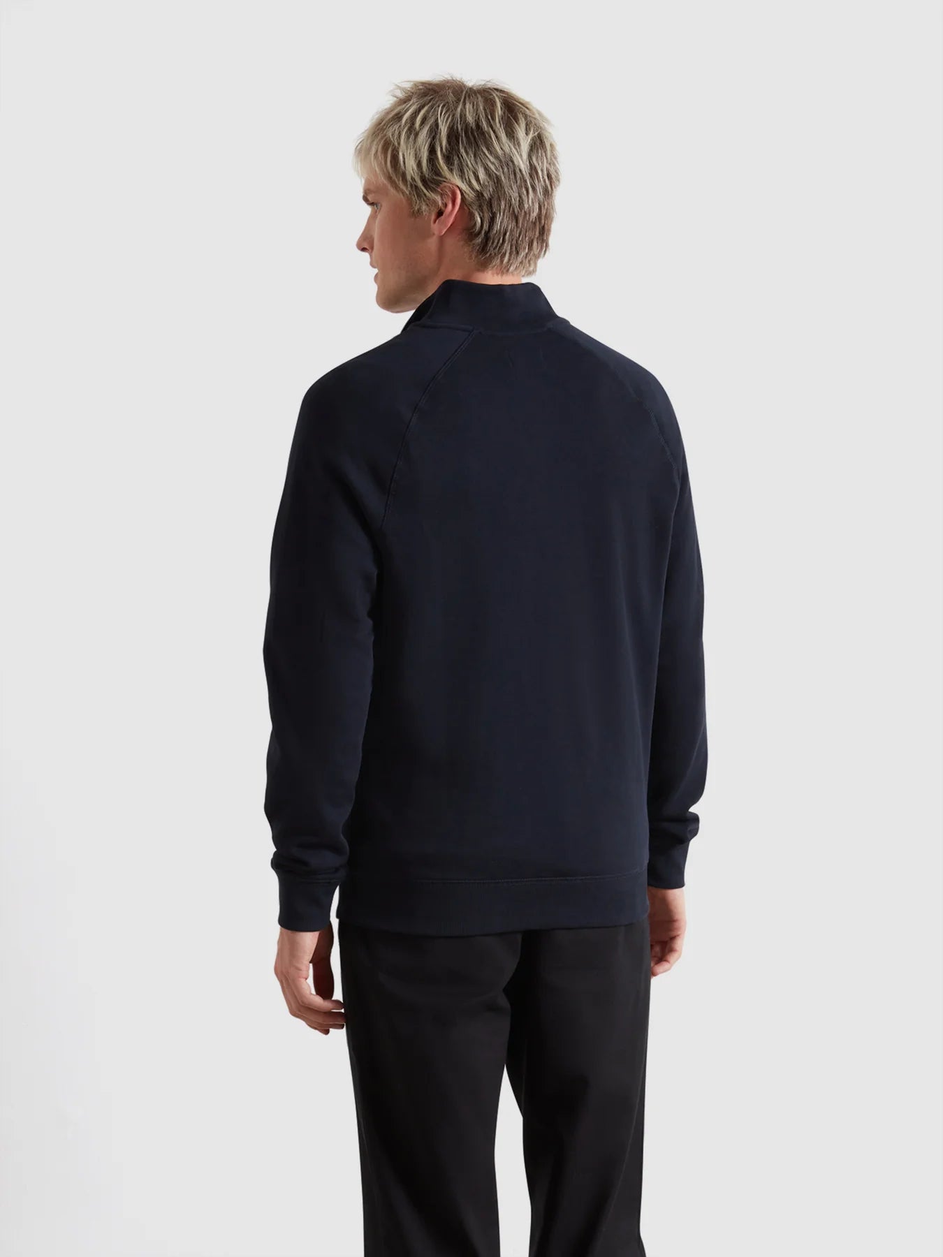 Farah Jim Organic Cotton Quarter Zip Sweatshirt - True Navy F4ksb0734123