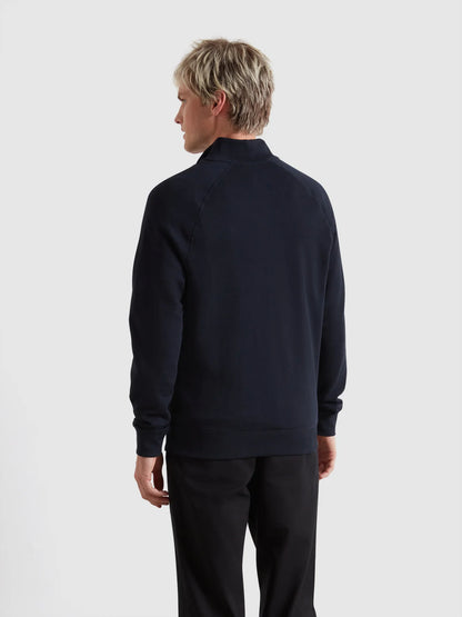 Farah Jim Organic Cotton Quarter Zip Sweatshirt - True Navy F4ksb0734123