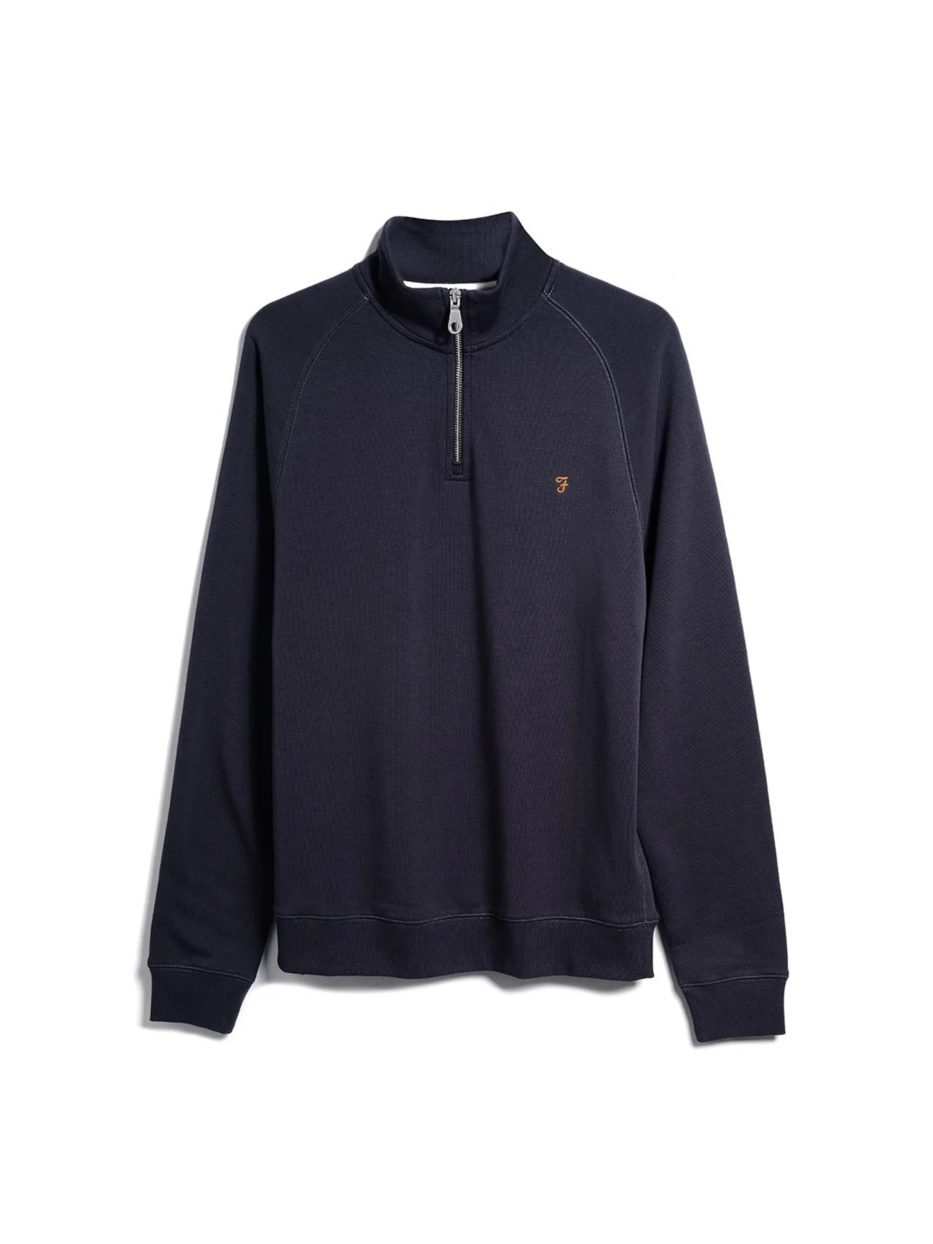 Farah Jim Organic Cotton Quarter Zip Sweatshirt - True Navy F4ksb0734125