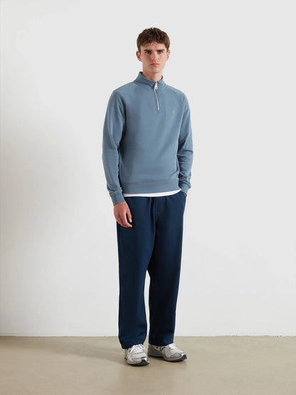 Farah Jim Organic Cotton Quarter Zip Sweatshirt - Chalk Blue F4ksb073413-2
