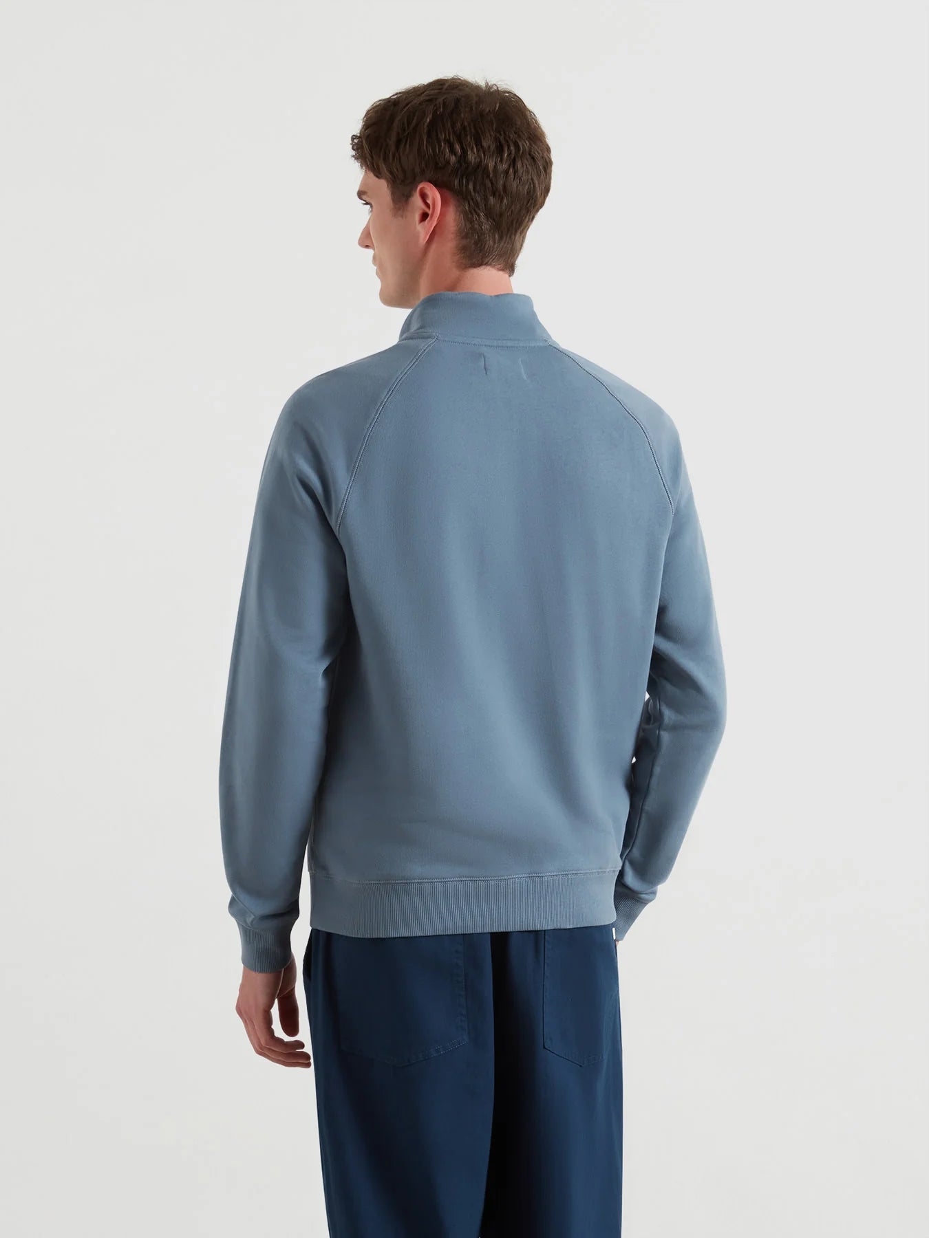 Farah Jim Organic Cotton Quarter Zip Sweatshirt - Chalk Blue F4ksb073413-3