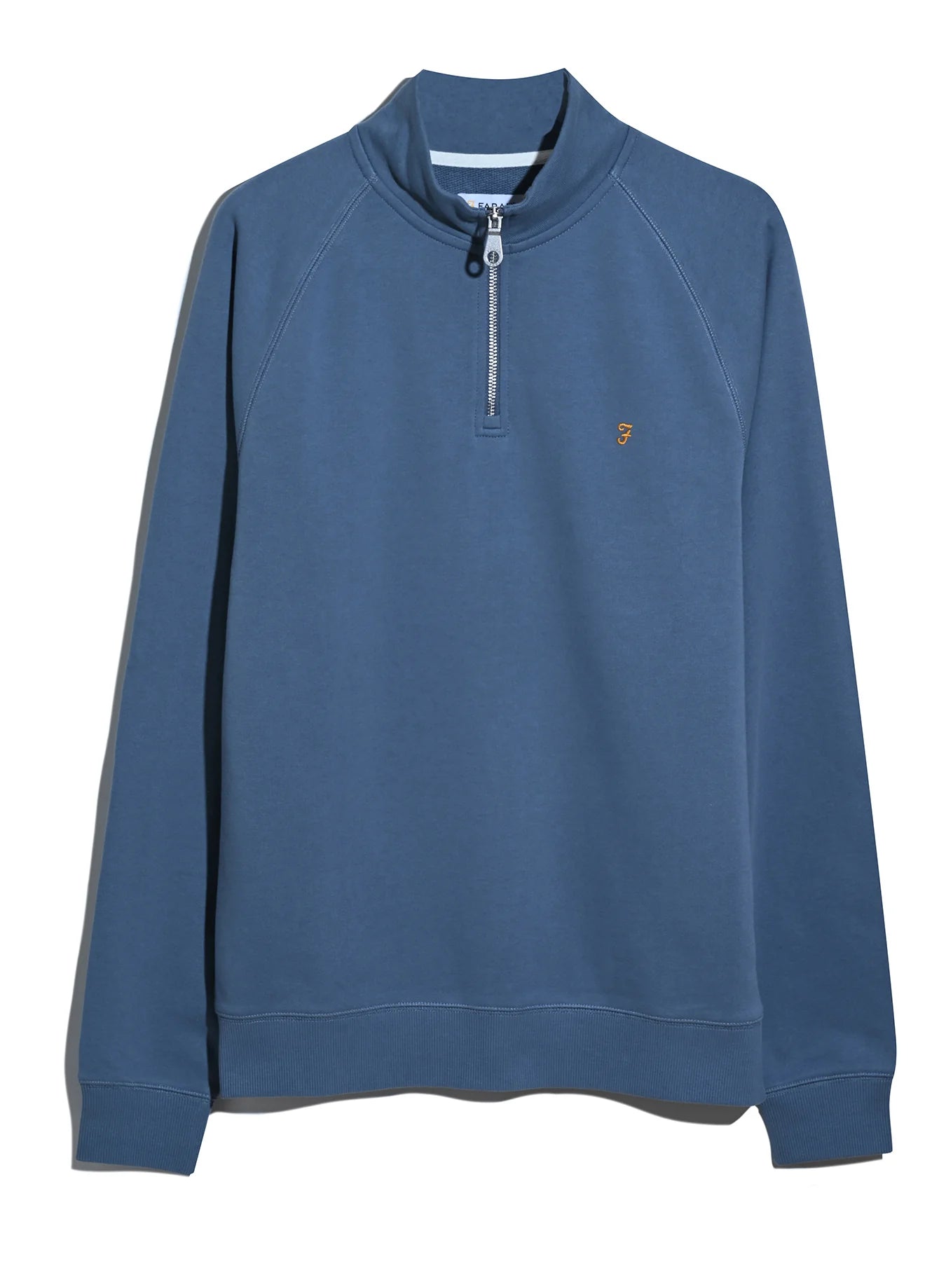 Farah Jim Organic Cotton Quarter Zip Sweatshirt - Chalk Blue F4ksb073413-5