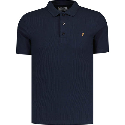 Farah Forster Textured Polo Shirt - True Navy F4ksc017-412-1
