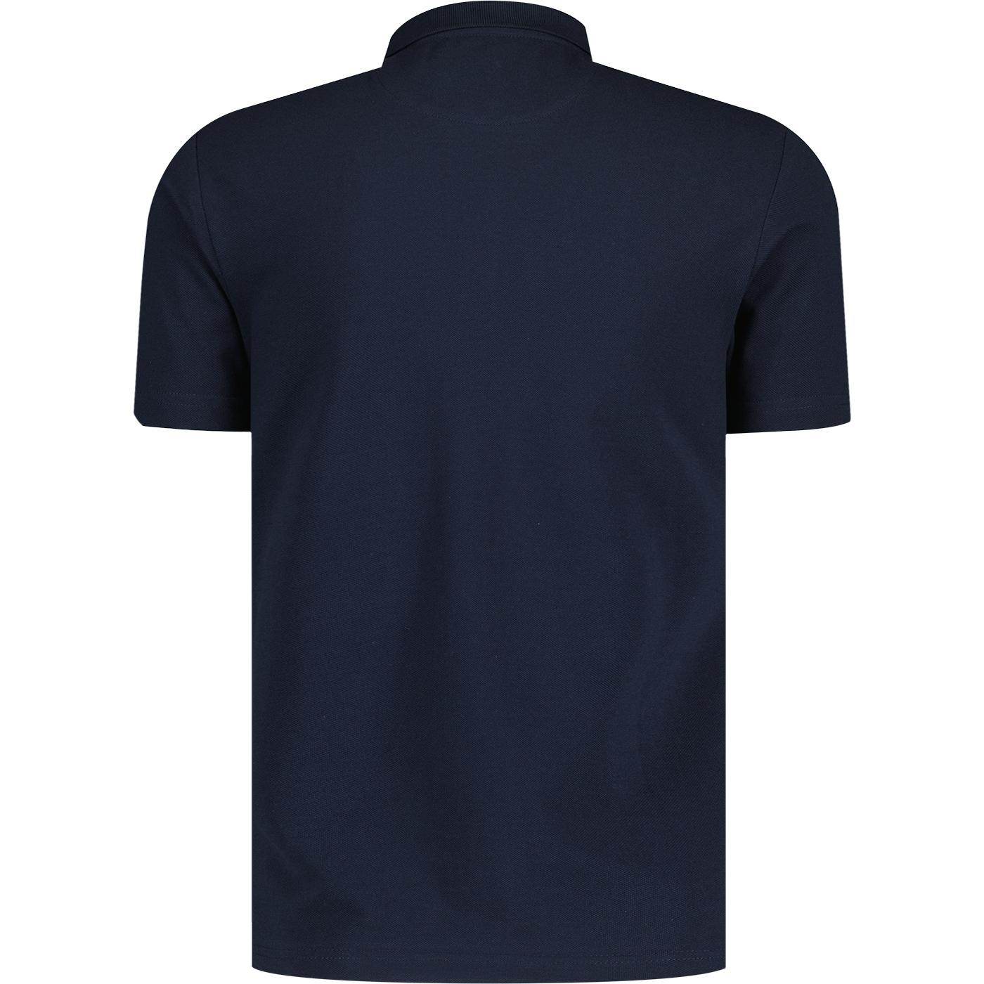 Farah Forster Textured Polo Shirt - True Navy F4ksc017-412-2