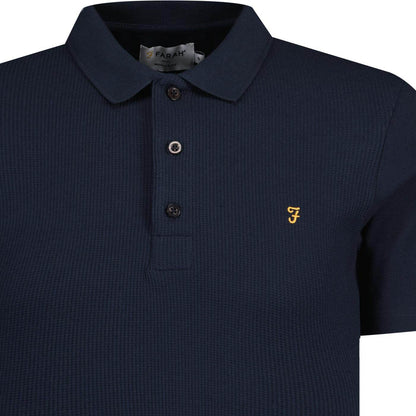 Farah Forster Textured Polo Shirt - True Navy F4ksc017-412-3