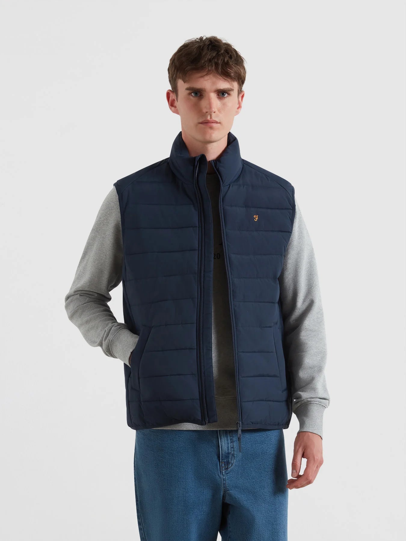 Farah Kennedy Wadded Gilet - Yale F4rff0289961