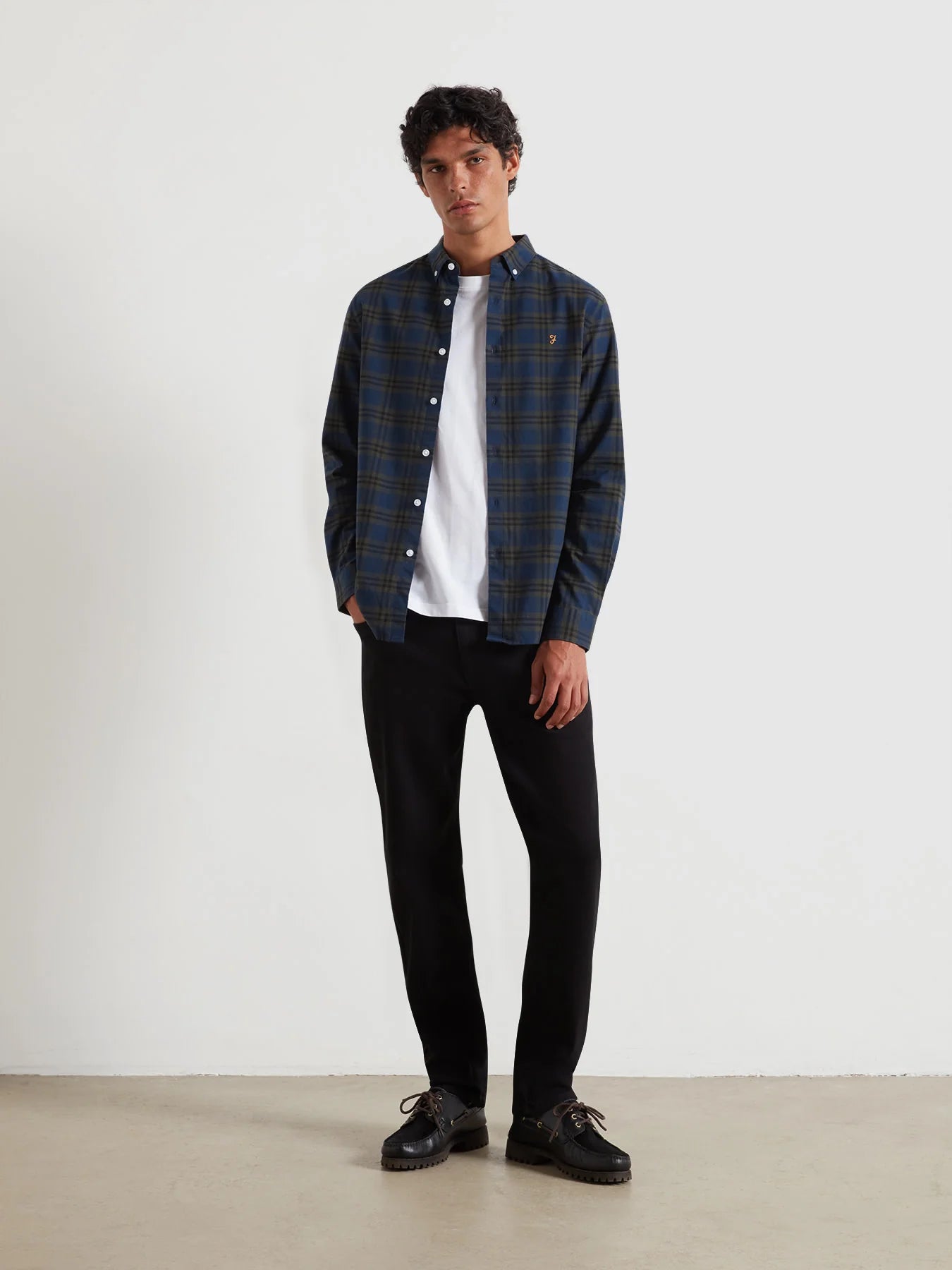 Farah Brewer Check Oxford Shirt - Evergreen F4wff0843572