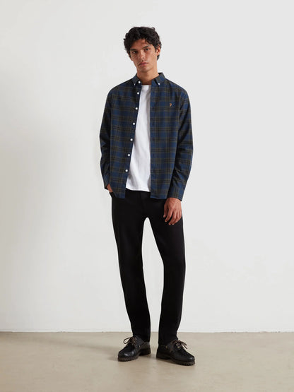Farah Brewer Check Oxford Shirt - Evergreen F4wff0843572