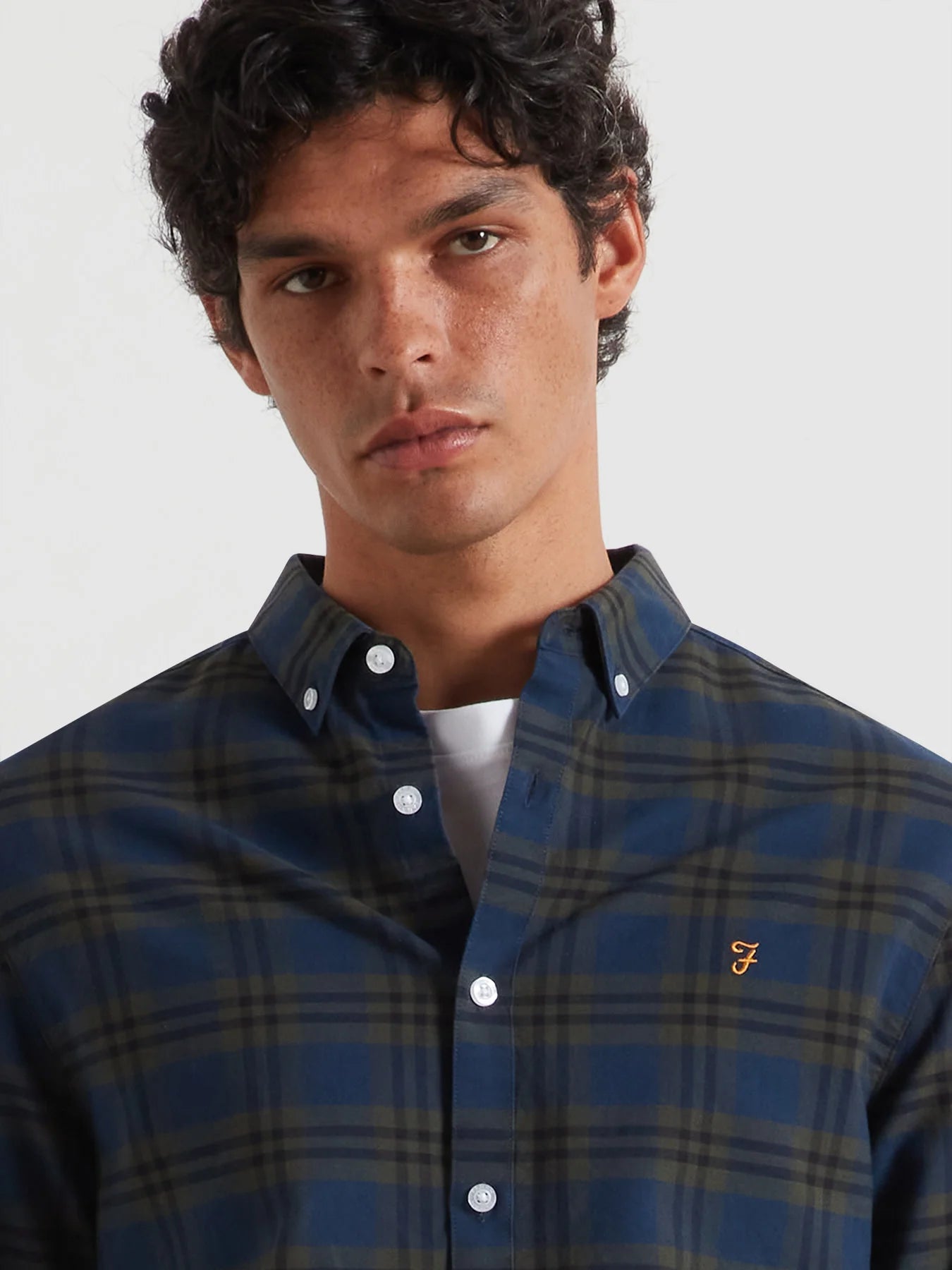 Farah Brewer Check Oxford Shirt - Evergreen F4wff0843574