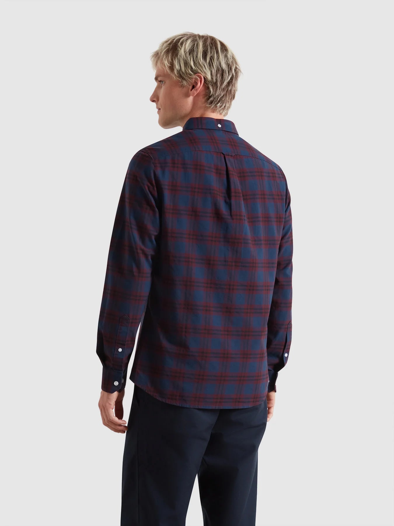 Farah Brewer Check Oxford Shirt - Bordeaux F4wff0845073