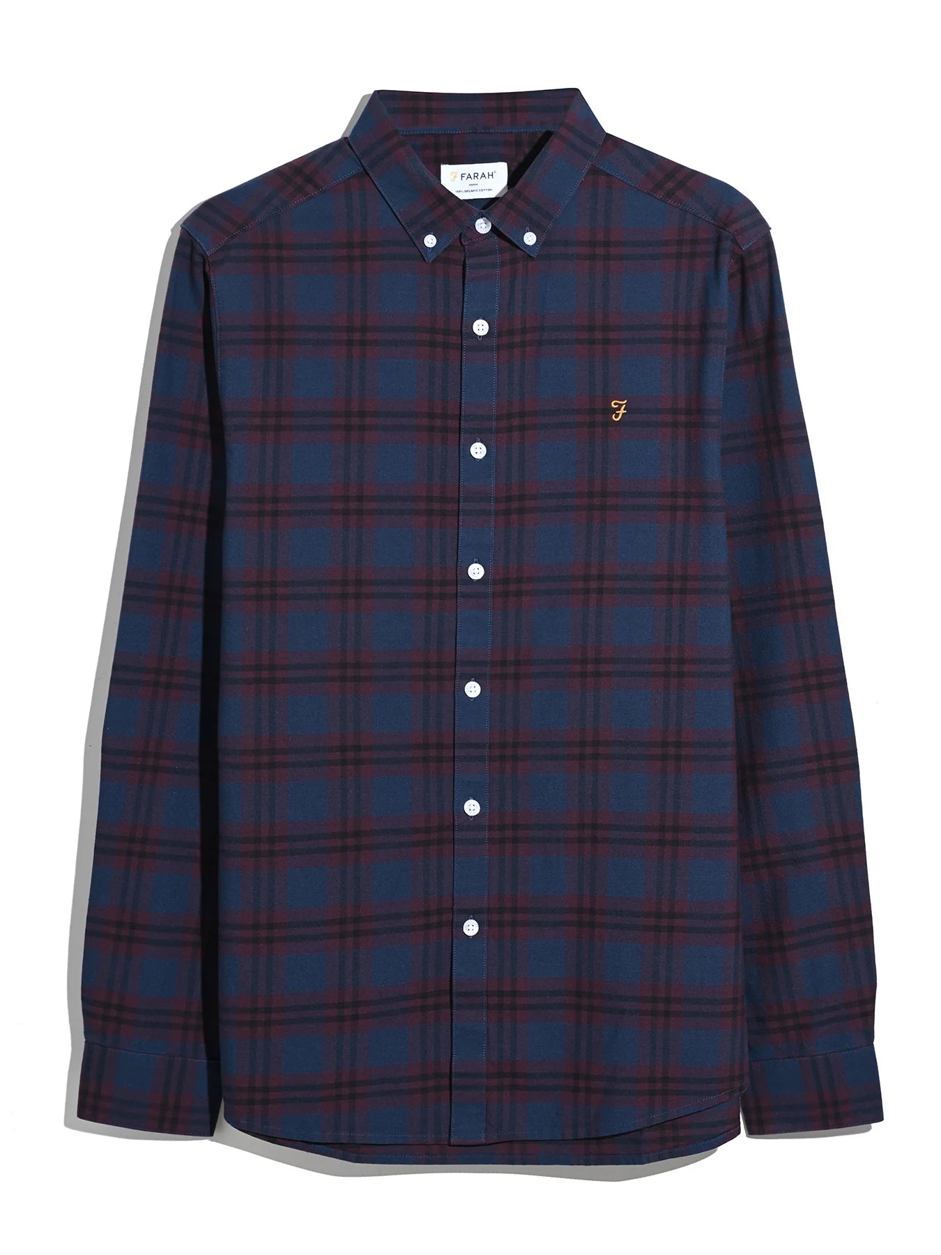 Farah Brewer Check Oxford Shirt - Bordeaux F4wff0845075