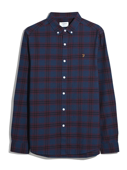 Farah Brewer Check Oxford Shirt - Bordeaux F4wff0845075