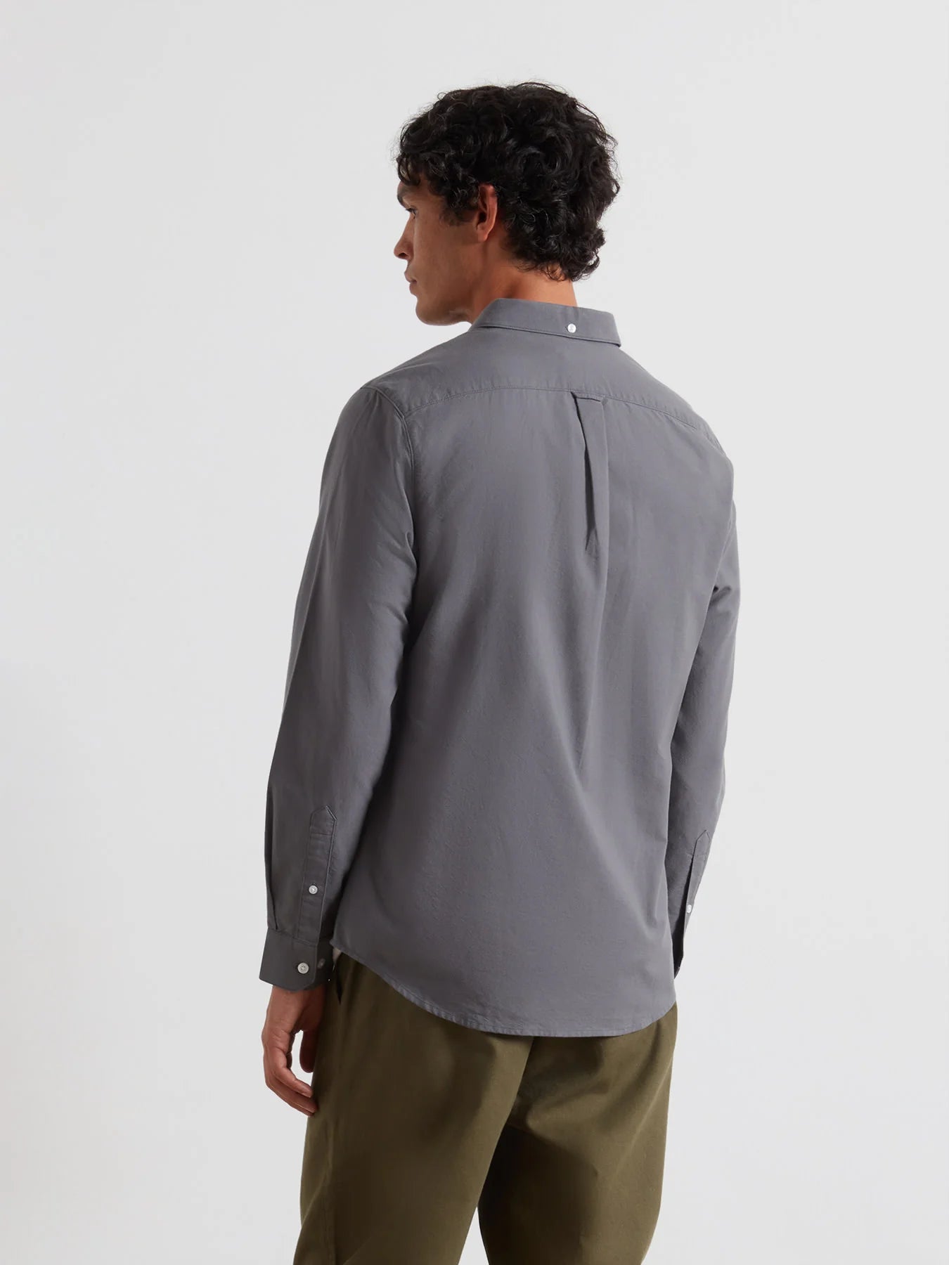 Farah Brewer Slim Fit Organic Cotton Oxford Shirt - Grey Shade F4wsb0600263