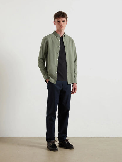 Farah Brewer Slim Fit Organic Cotton Oxford Shirt - Tarragon Green F4wsb0603182_326b0acf-6e4f-415f-811f-1fe110e28ac2