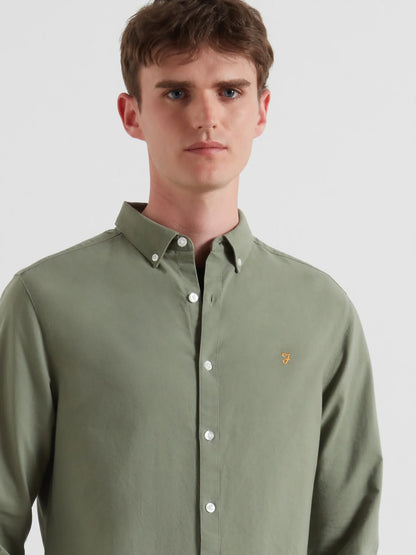 Farah Brewer Slim Fit Organic Cotton Oxford Shirt - Tarragon Green F4wsb0603184_8c0eade3-bc9d-429e-ab3a-2344fc384995