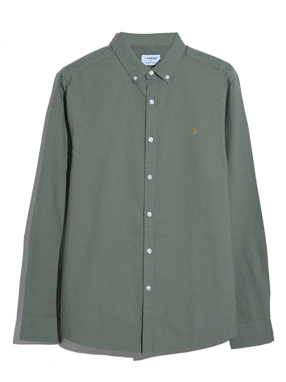 Farah Brewer Slim Fit Organic Cotton Oxford Shirt - Tarragon Green F4wsb0603185_f5c0f35b-4e2b-4395-9ef0-92a603788269