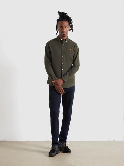 Farah Brewer Slim Fit Organic Cotton Oxford Shirt - Evergreen F4wsb0603572