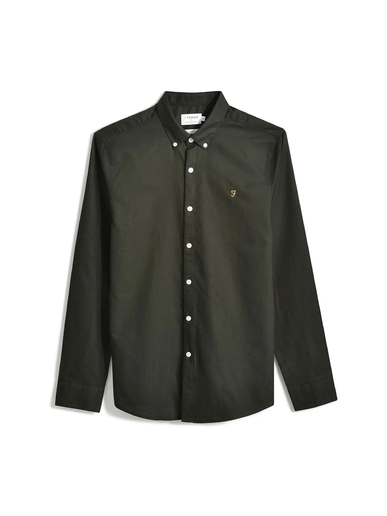 Farah Brewer Slim Fit Organic Cotton Oxford Shirt - Evergreen F4wsb0603575