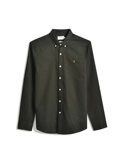 Farah Brewer Slim Fit Organic Cotton Oxford Shirt - Evergreen F4wsb0603575