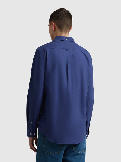 Farah Brewer Slim Fit Organic Cotton Oxford Shirt - Sigil Blue F4wsb0604153