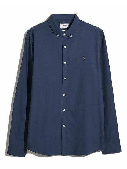 Farah Brewer Slim Fit Organic Cotton Oxford Shirt - Sigil Blue F4wsb0604155