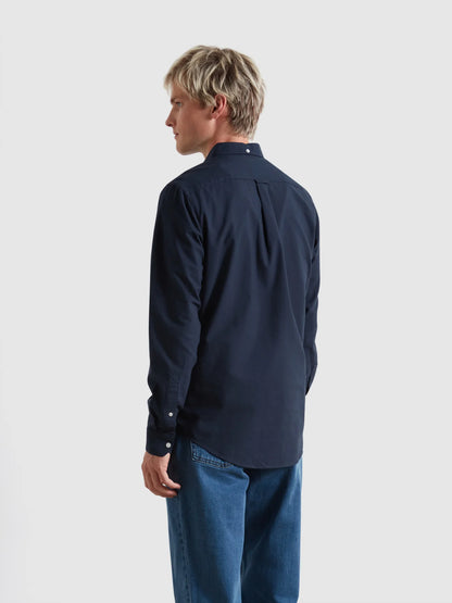 Farah Brewer Slim Fit Organic Cotton Oxford Shirt - Navy F4wsb0604543