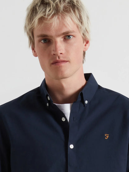 Farah Brewer Slim Fit Organic Cotton Oxford Shirt - Navy F4wsb0604544