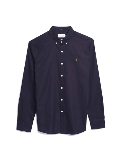 Farah Brewer Slim Fit Organic Cotton Oxford Shirt - Navy F4wsb0604545