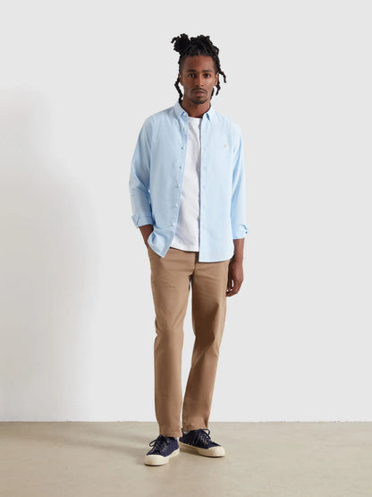 Farah Brewer Slim Fit Organic Cotton Oxford Shirt - Sky Blue F4wsb0604682